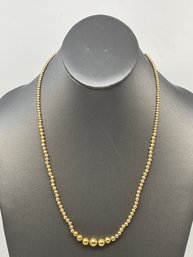 14K Gold Graduated Beads Necklace  - 3.29g (L32)