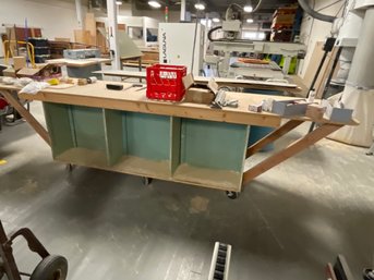 Large Work Bench On Casters Contents Not Included