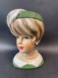 Relpo 1950s Mid Century Lady Head Vase