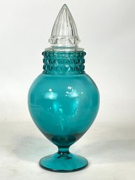 Vtg Blue Tiffin Dakota Drug Store Apothecary Glass Show Globe Candy Jar