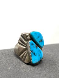 Mens Sterling Turquoise Ring (L39)