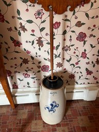 A.K. Ballard 4 Gallon Churn With Cobalt Decoration