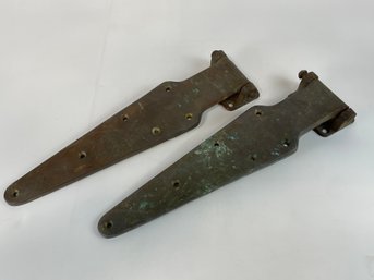 Pair Of Large Brass Hinges