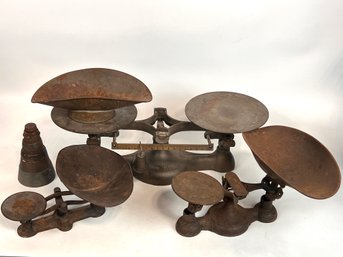 Group Of Antique Balance Scales Weights