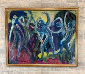 Painting Of Dancers On Canvas Signed Gerry Miller 1964