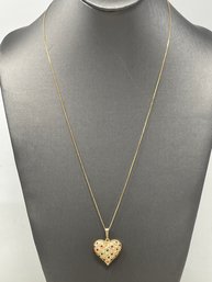 14k Enameled Dot Heart Pendant And Necklace (51)