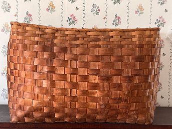 Early Native American Split Wood Rectangle Woven Basket