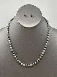 Black Pearl Necklace & Earrings (58)