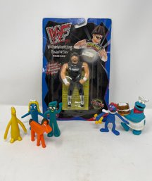 Vintage Toy Lot Gumby Pokie Wrester And More