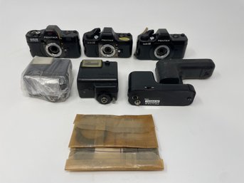 Lot Of Vintage Pentax Auto 110 With Accessories