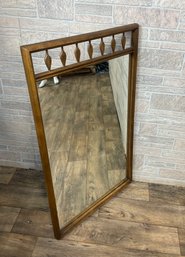 Beautiful Mid Century Walnut Framed Mirror With Cut Out Detail