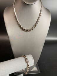 Stunning Sterling Necklace And Bracelet