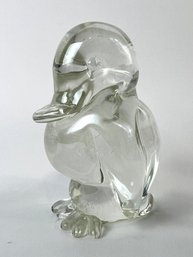 Vintage Fenton Art Glass Clear Duckling Figurine