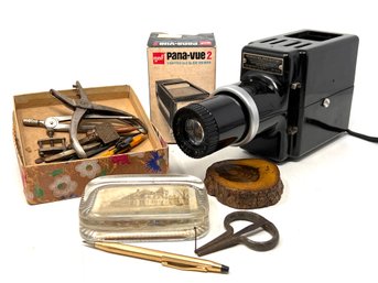 Group Of Vintage Collectibles Including A Nice Souvenir Paperweight, Kodak Projector And More!