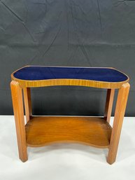 Art Deco Blue Glass Side Table