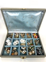 Vintage Jewelry Box Full Of Costume Jewelry