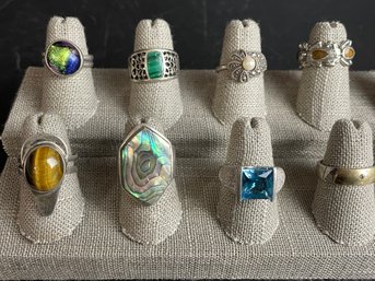 Collection Of Sterling Rings In Various Sizes