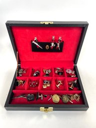 Vintage Jewelry Box Lot Cuff Links And More