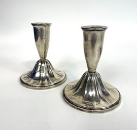Pair Of Weighted Sterling Candlesticks