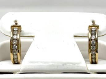 14k Gold Diamond Earrings 6.08g (78)