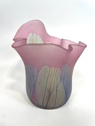 Vintage Freeform Art Glass Vase By Rueven