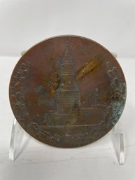 Antique Bronze Medallion The Travelers Insurance