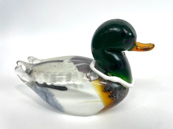 Art Glass Duck Paperweight