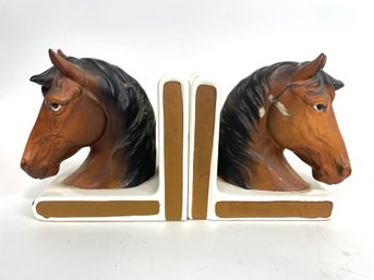 Vintage Lefton Horse Ceramic Bookends