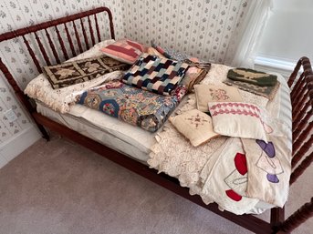 Collection Of Antique And Vintage Textiles Including Cutter Quilts, Needlepoints, Hooked Rug, And More!