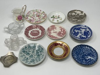 Collection Of Small China Dishes And Clear Glass - See Photos!!