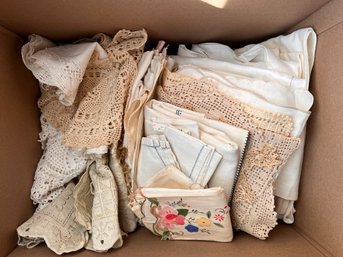 Large Lot Of Antique And Vintage Linens