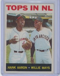 1964 Topps Tops In NL Hank Aaron Willie Mays