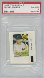 1969 Topps Decal Mickey Mantle PSA 8 Low POP