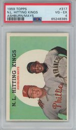 1959 Topps NL Hitting Kings Willie Mays Richie Asburn PSA 4