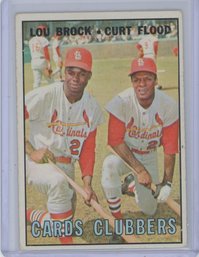 1967 Topps Cards Clubbers Lou Brock Curt Flood