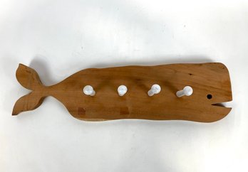 Wood Whale Coat Rack