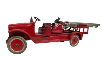 Buddy L 205B Hydraulic Aerial Ladder Fire Truck, Pressed Steel, 1931