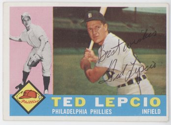 1960 Topps Ted Lepcio Signed