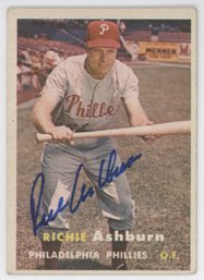 1957 Topps Richie Ashburn Signed