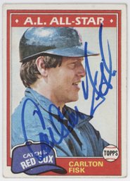 1981 Topps Carlton Fisk All Star Signed
