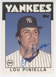 1986 Topps Traded Lou Pinella Signed