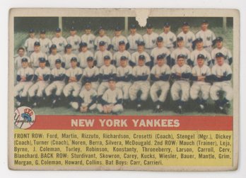 1956 Topps NY Yankees Team Card