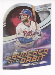2022 Topps Chrome Launched Into Orbit Bryce Harper Die Cut Insert
