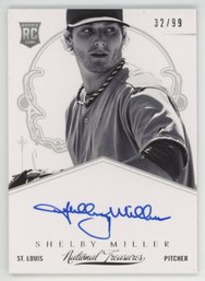 2013 National Treasures Shelby Miller Rookie On Card Auto #/99