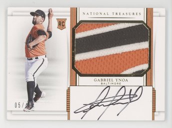 2017 National Treasures Gabriel Ynoa 3 Color Rookie Patch On Card Autograph RPA #/49