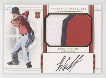 2017 National Treasures Koda Glover Rookie 3 Color Patch Relic On Card Auto RPA #/49