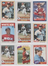 Lot Of (9) Carlton Fisk Baseball Cards