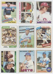 Lot Of (9) 1960s-80s Baseball Stars W/ Reggie, Swoboda And More