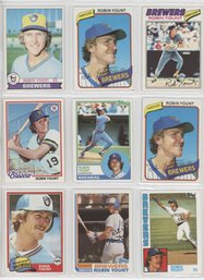 Lot Of (9) Robin Yount Baseball Cards