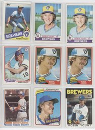 Lot Of (9) Robin Yount Baseball Cards